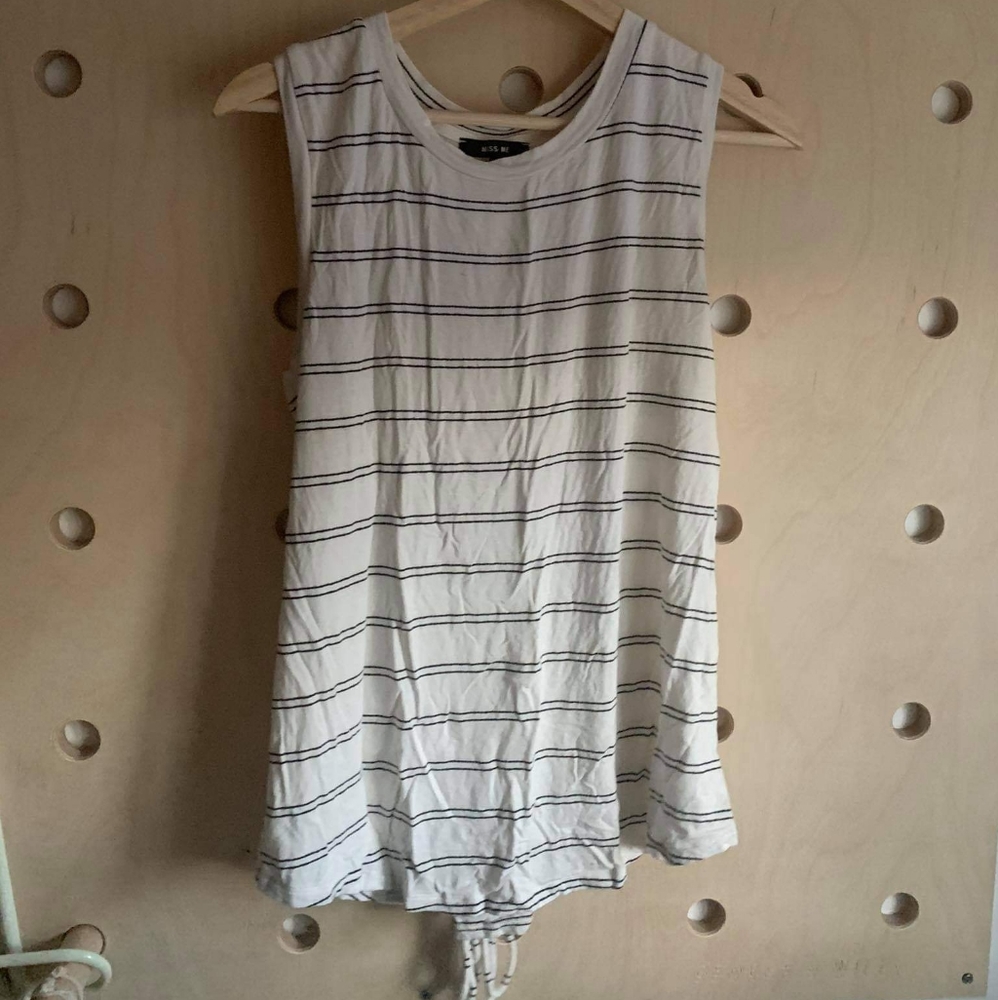 Miss me lace up tank